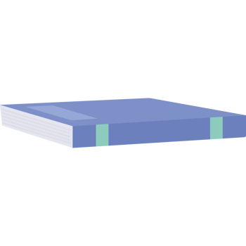 A blue book with a green stripe on the cover png