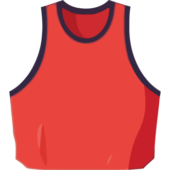 A red tank top with blue trim png