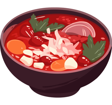 A bowl of soup with vegetables and meat png