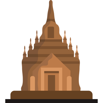 An icon of a temple in brown and black png
