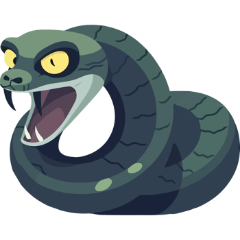 A cartoon snake with its mouth open png