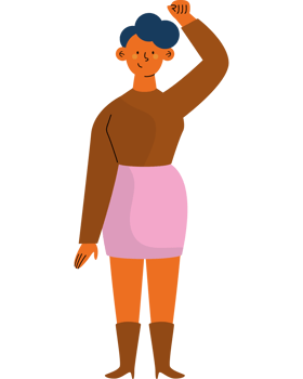 An illustration of a woman in a skirt png