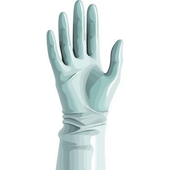 A glove with a white glove on it png