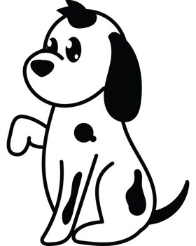 A black and white dog sitting on its hind legs png