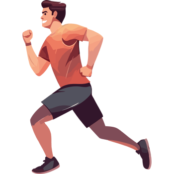 A man is running in a cartoon style png