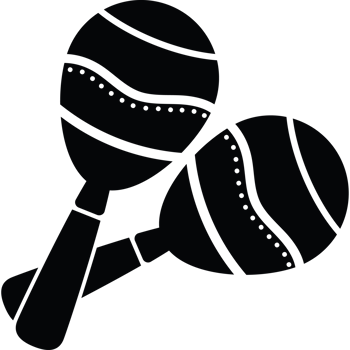 Two maracas on a black background png