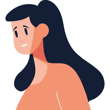 A woman with long hair and a pink shirt png