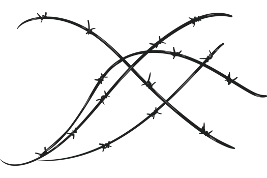 A barbed wire symbol with a black background png