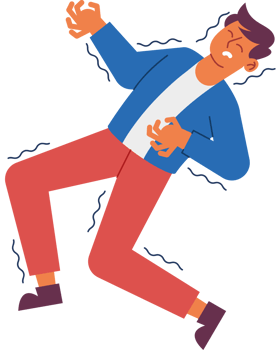 A man is falling down and has his hands out png
