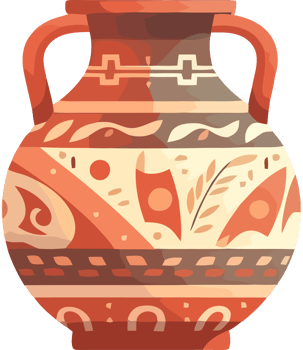 An illustration of a vase with a pattern png
