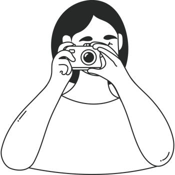 A woman taking a photo with a camera png