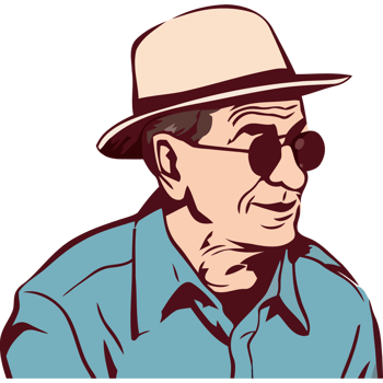 An old man wearing a hat and sunglasses png