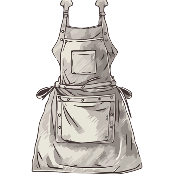 An apron is shown on a black background png