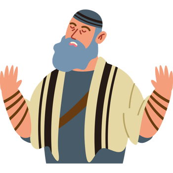 An illustration of a jewish man with a beard and a long beard png