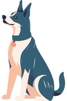 A cartoon dog sitting on a black background png