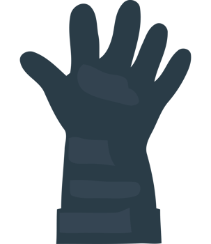 A glove with a black glove on it png