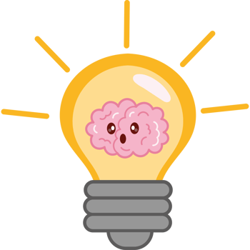 A light bulb with a brain inside png