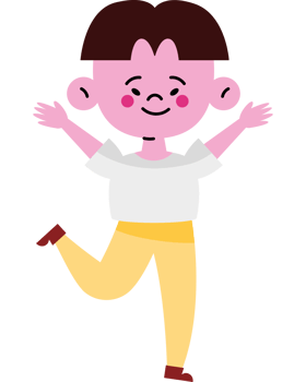 A cartoon boy is jumping up and down png