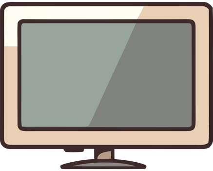 A computer monitor with a black screen png