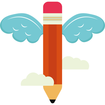 Pencil with wings clipart png