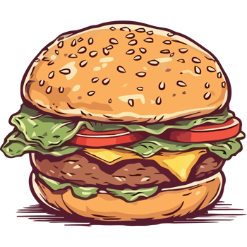 A hamburger with lettuce and cheese on it png