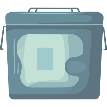 A blue cooler with a lid on it png