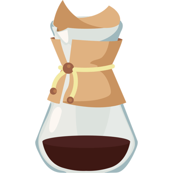 A coffee pot with a brown liquid inside png