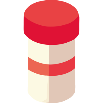 A red and white container with a lid png