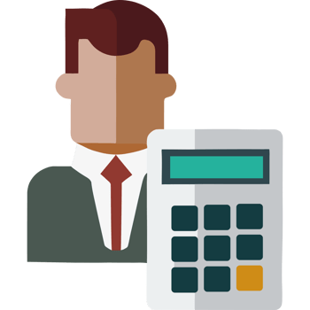 A man holding a calculator and a business suit png
