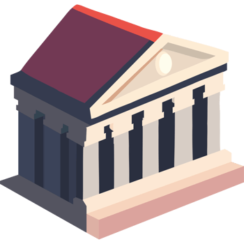 An illustration of a building with columns png