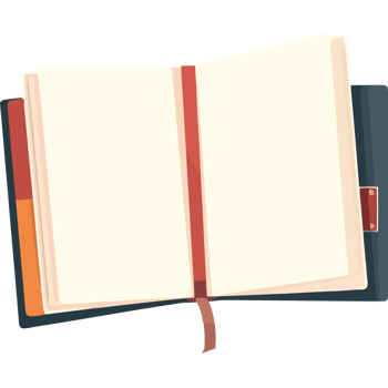 An open book with a red ribbon png