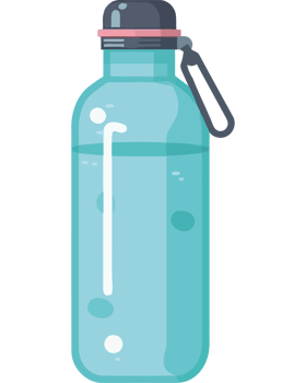 Water bottle with lid and handle png