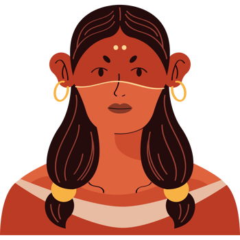 A woman with a nose ring and earrings png
