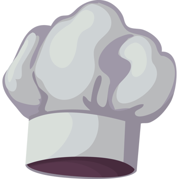 A cartoon chef hat on a black background png
