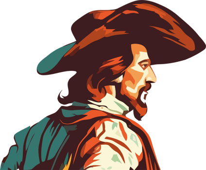 A man in a hat with a beard and long hair png