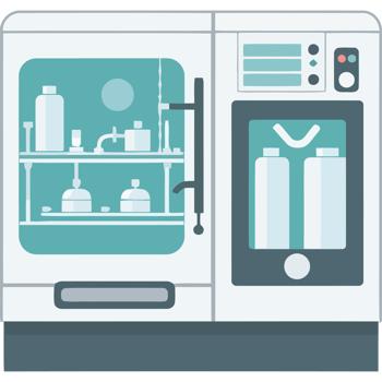 A laboratory machine with a glass door png