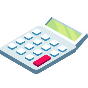 A calculator icon on a black background png