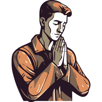 A man praying in a brown shirt png