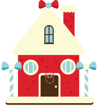 A house with a candy cane on top png