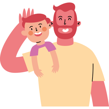 A man holding a child in his arms png