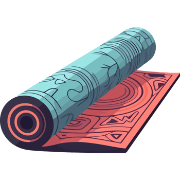 A rolled up piece of carpet with a design on it png
