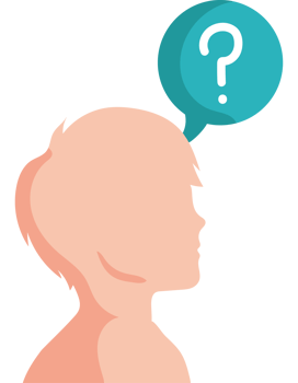 A child's head with question mark png