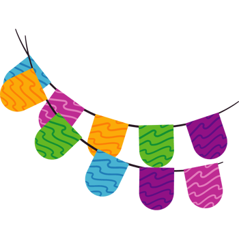A colorful banner with many different colors png