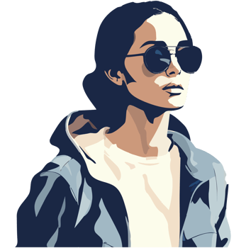 A woman wearing sunglasses and a jacket png