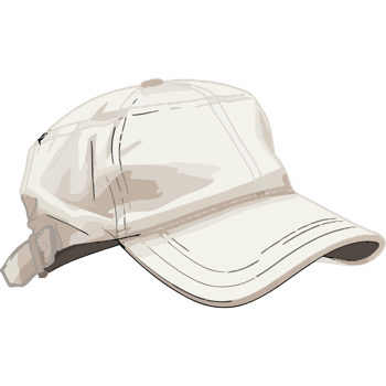 A white baseball cap on a black background png