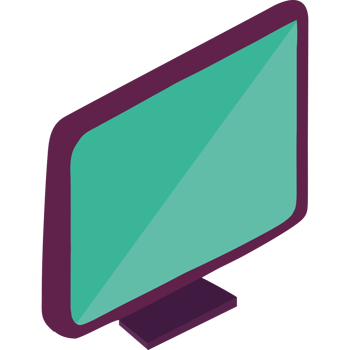 A computer monitor with a green screen png