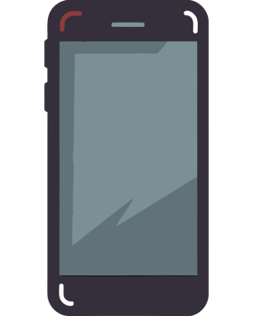 A black smartphone with a screen that is blank png