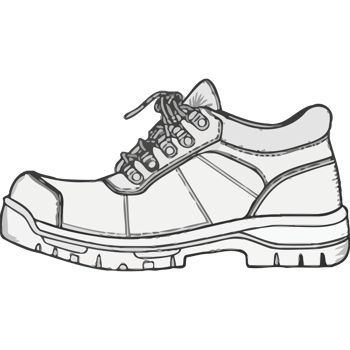 A white shoe with a black sole png