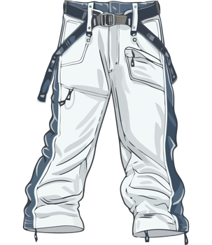 A pair of white pants with a belt png