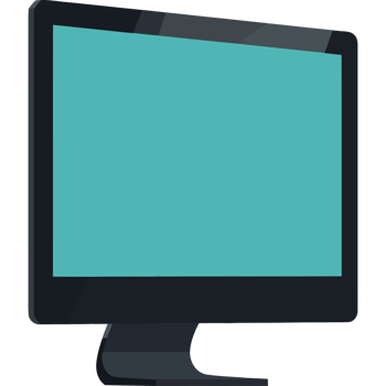 A computer monitor with a blue screen png
